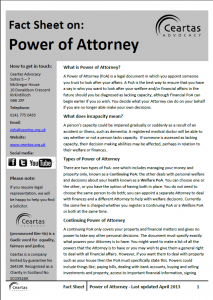 Power of Attorney Factsheet