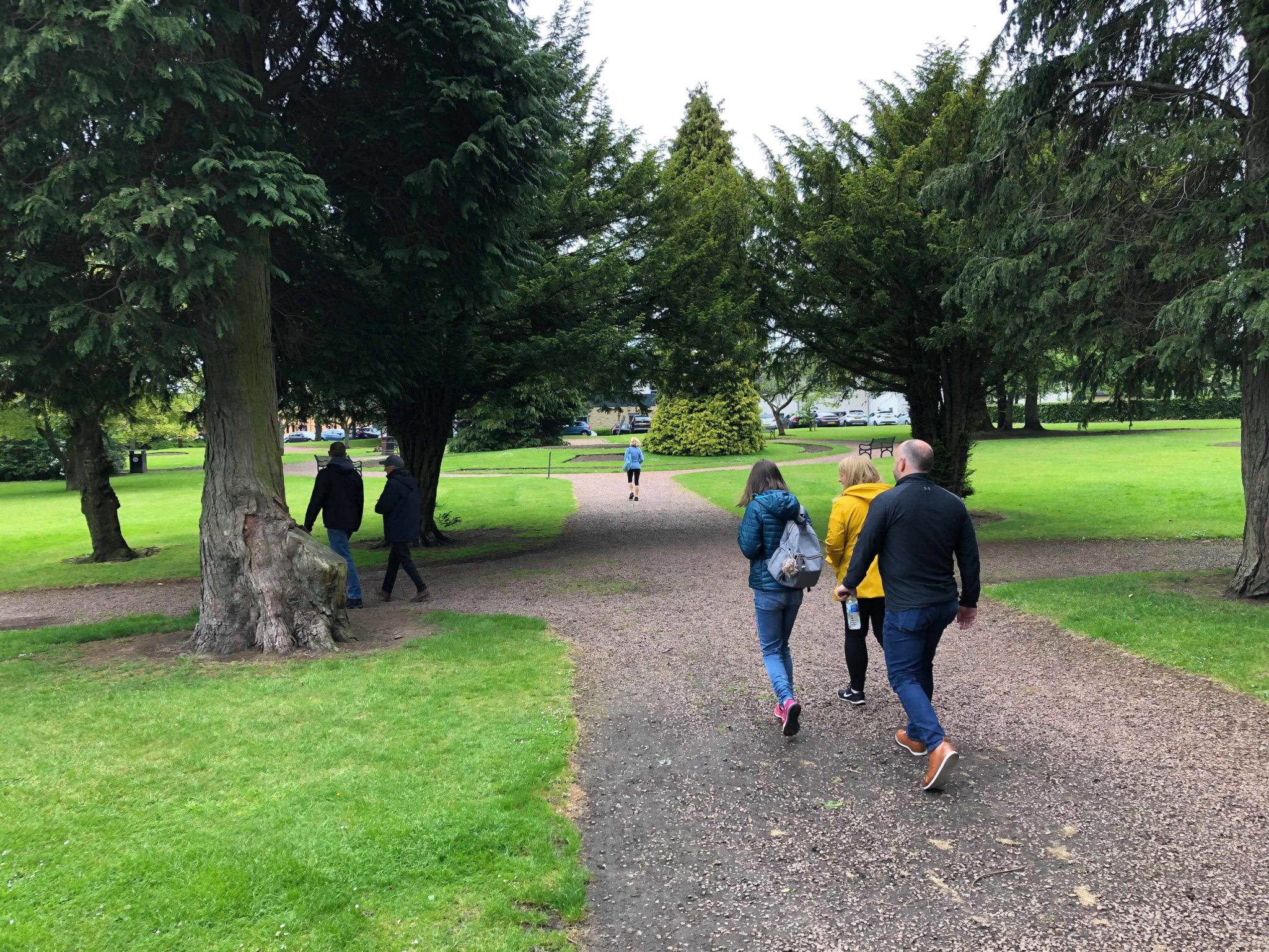 members of Ceartas team walk through the park