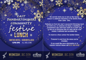 Leaflet for the event, 25th December at Smiths Hotel 12PM - 3PM