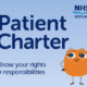 Image saying Patient Charter with small cartoon considering their rights and responsibilities