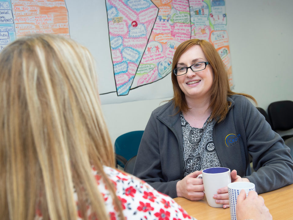Gemma chatting to a service user