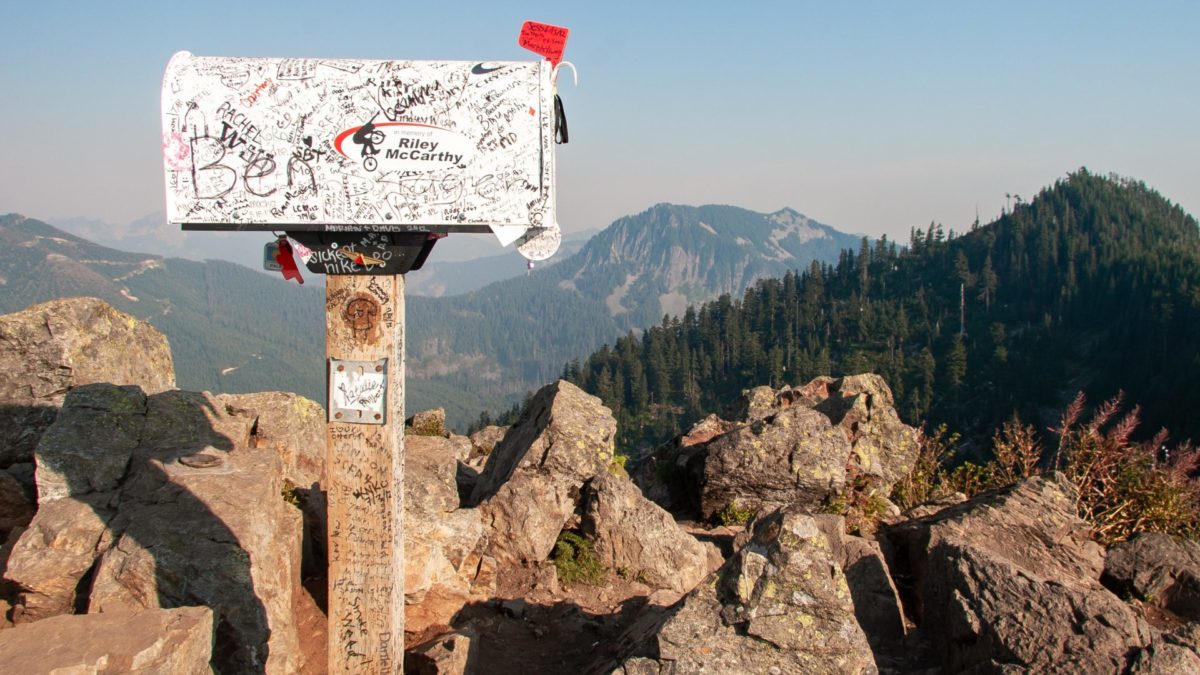 mailbox on top of a mountain