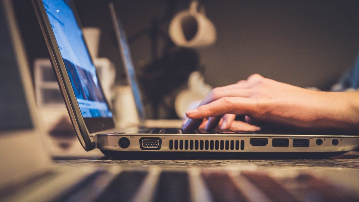 person using a laptop
